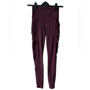Athleta Elation Ruched Leggings XXS Burgundy High Rise Yoga Pants